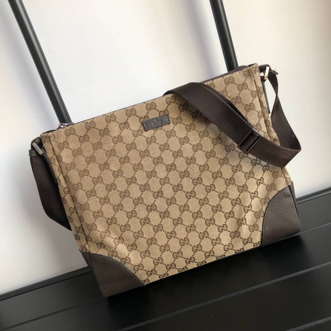 Gucci GG Canvas Shoulder Bag Replica Brown 110054 - DEEPREPS