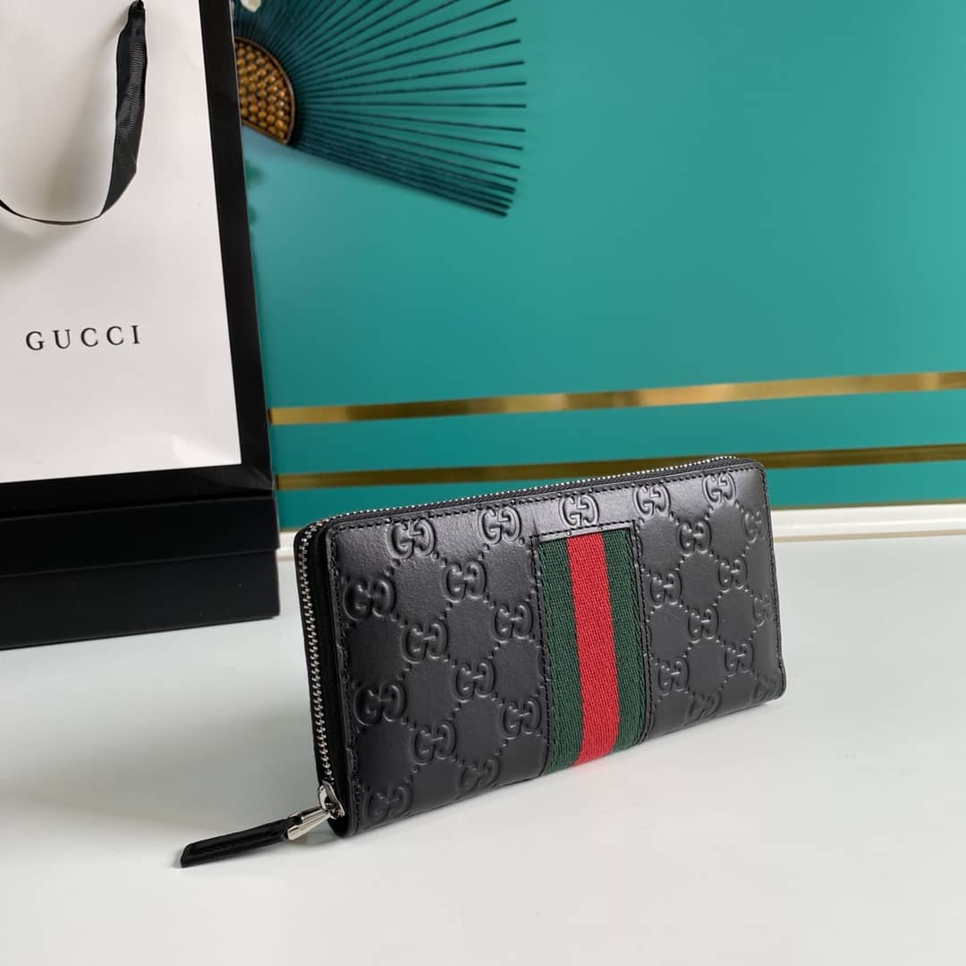 Gucci Web GG Supreme Around Zip Wallet Replica 408831 - DEEPREPS