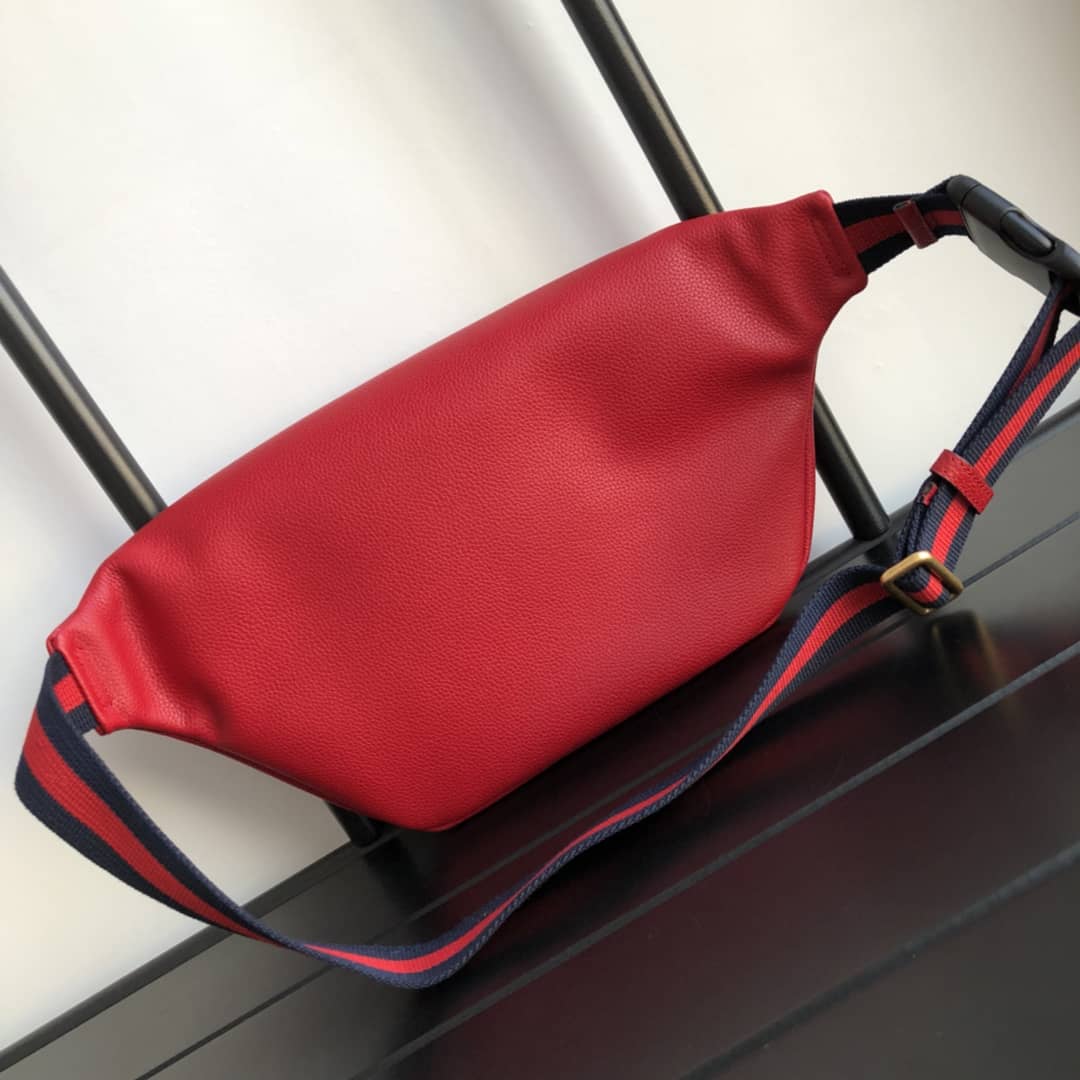 Gucci Print Leather Belt Waist Bum Bag Replica Red 493869 - DEEPREPS