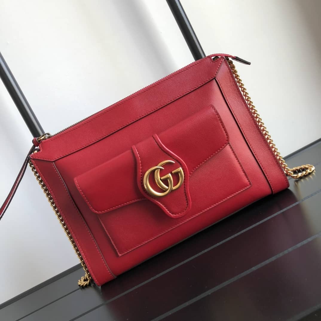 Gucci Small Shoulder Bag With Double G Replica Red 648999 - DEEPREPS
