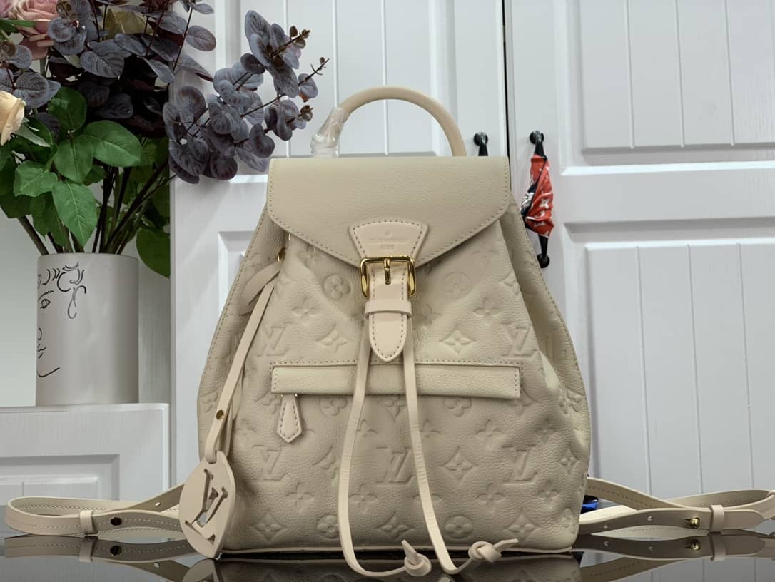 Louis Vuitton Ann Platt Montsouris PM Noir Leather Replica Backpack Cream M45205 - DEEPREPS