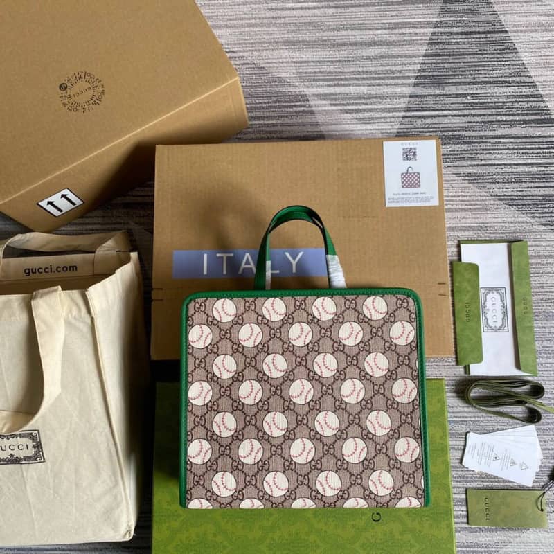 Gucci GG Supreme Kids Girl Tote Replica Green 605614 - DEEPREPS