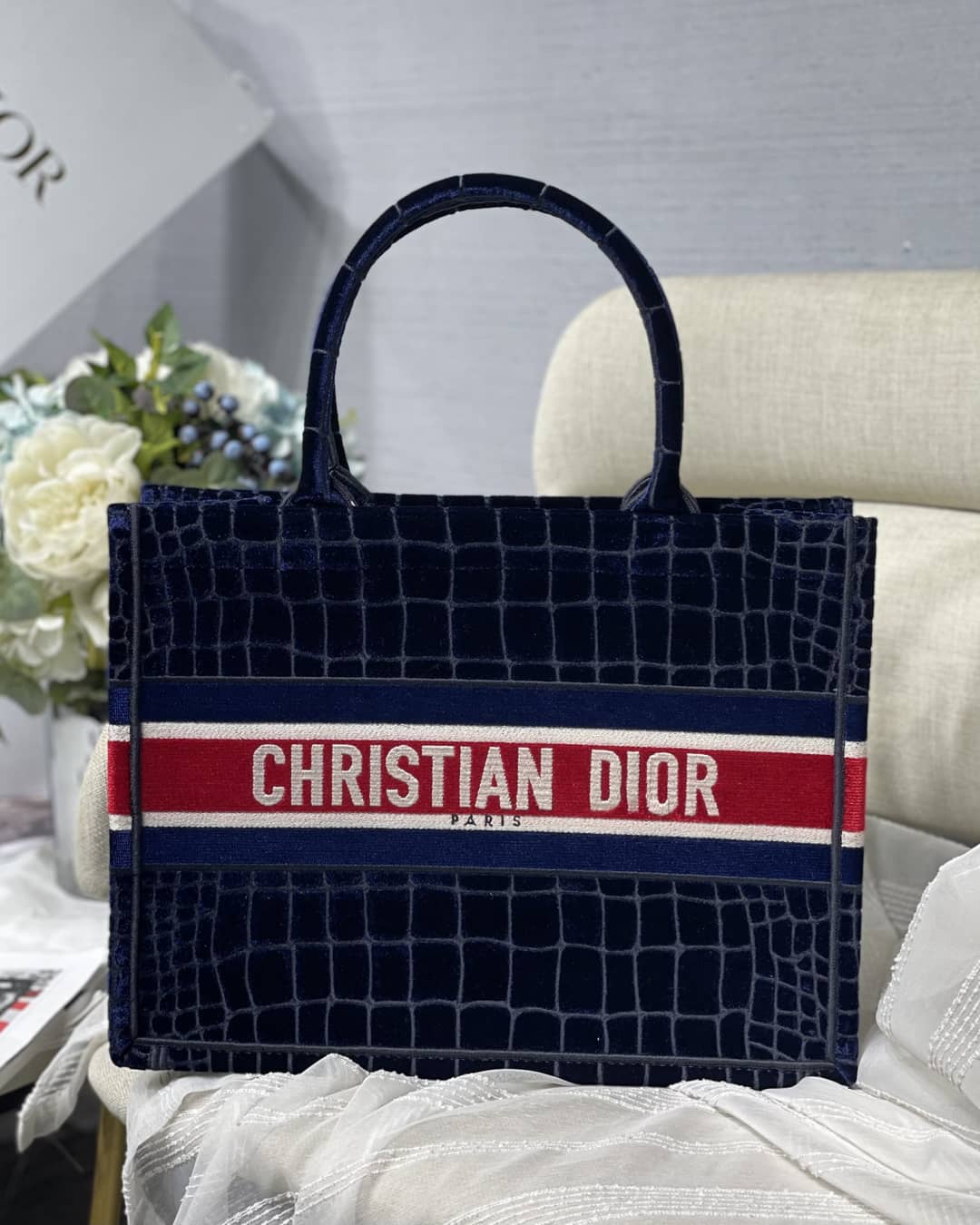 Christian Dior Tote Bag Dupe CD Book Embroidery - DEEPREPS