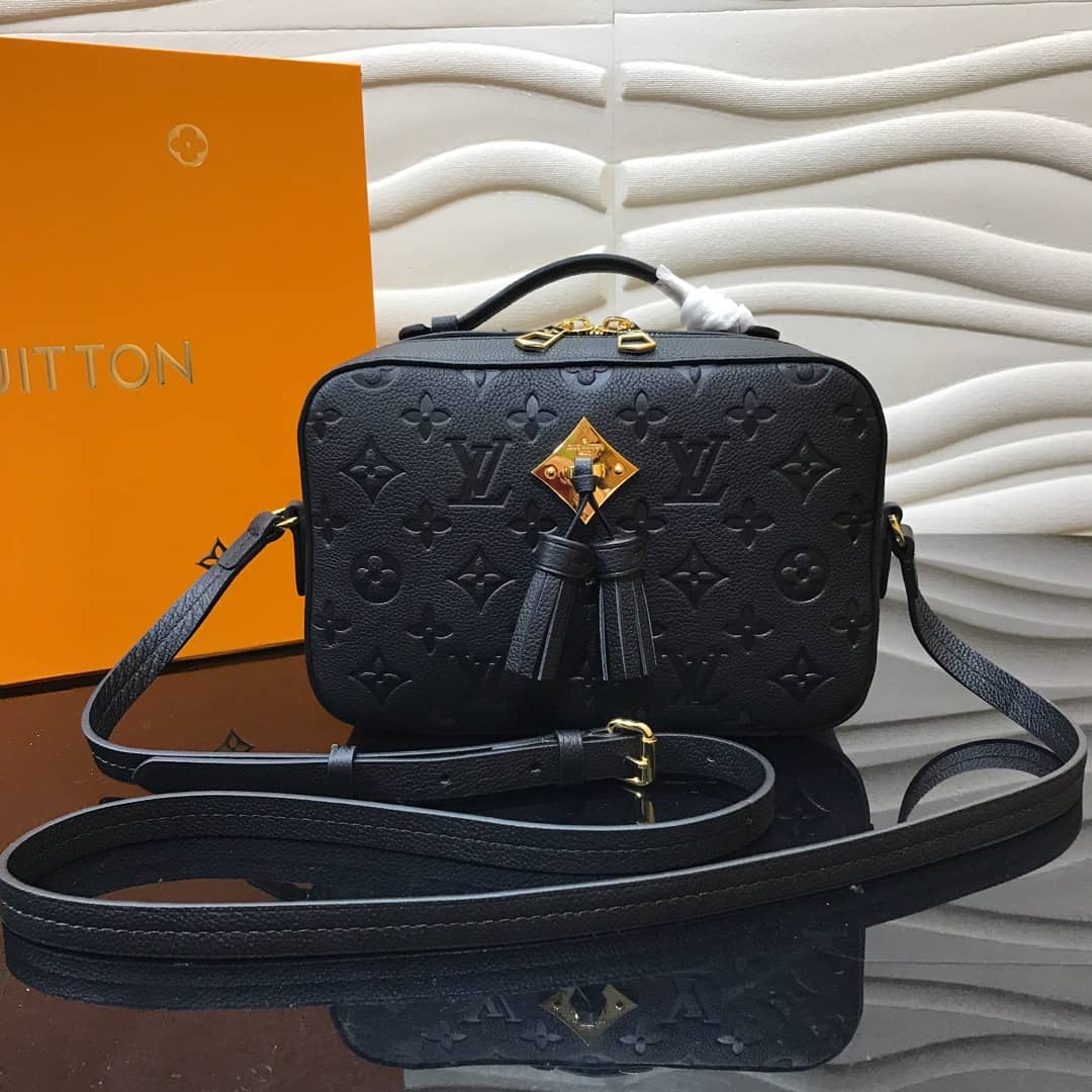 Louis Vuitton Monogram Empreinte Saintonge Replica Bag Black M44606 - DEEPREPS