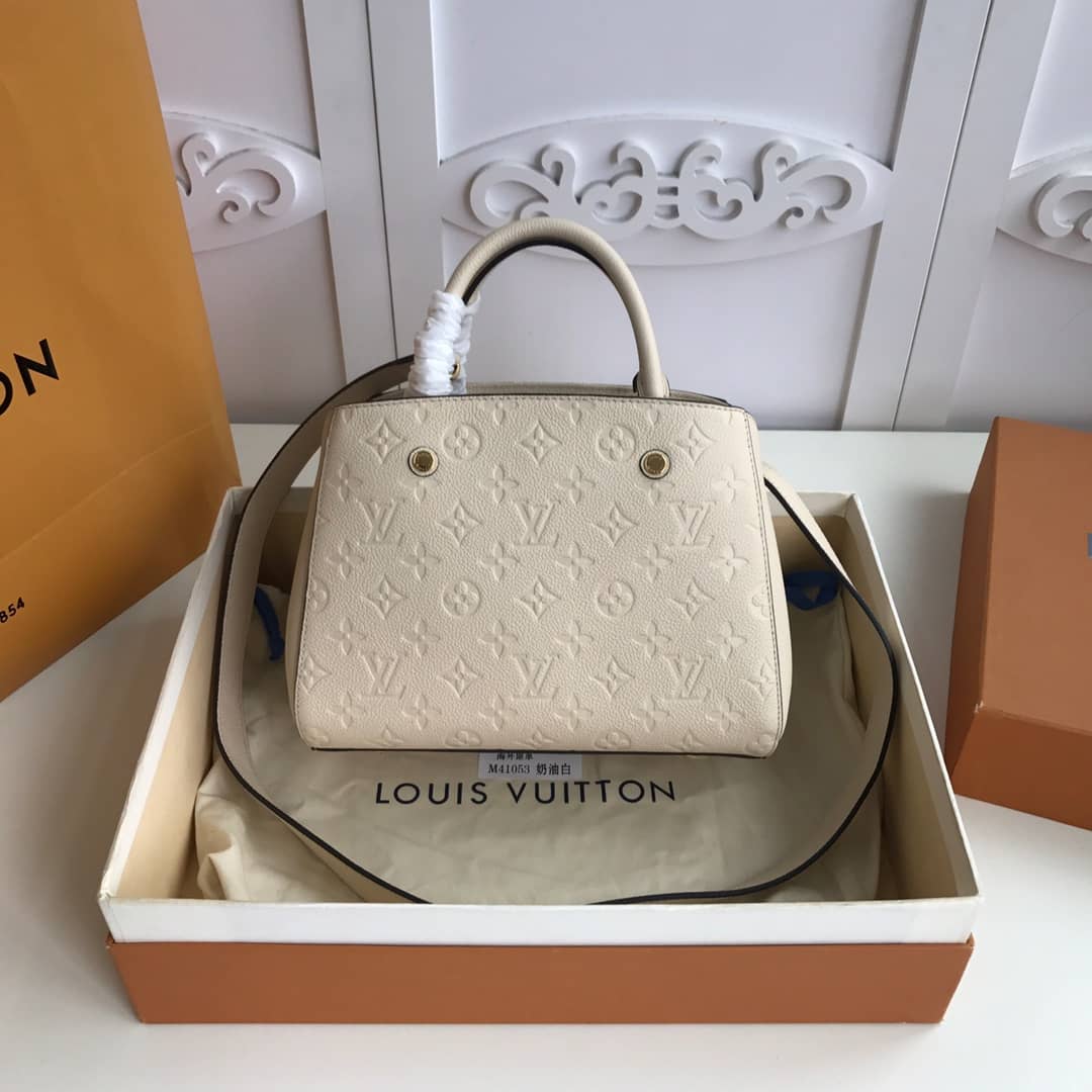 Louis Vuitton Monogram Montaigne BB Empreinte Bag Replica White M41053 - DEEPREPS
