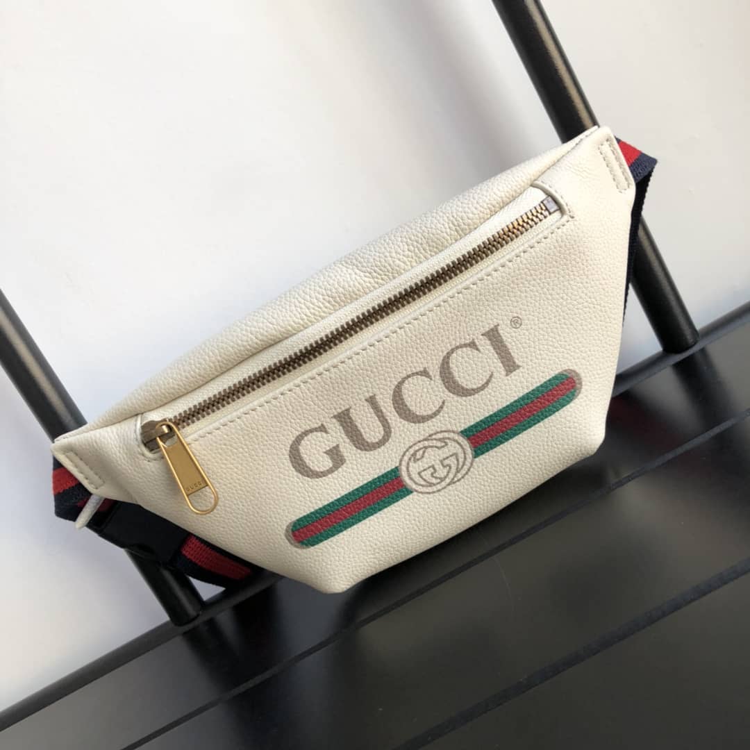 Gucci Print Small Waist Body Belt Bag Replica White 527792 - DEEPREPS