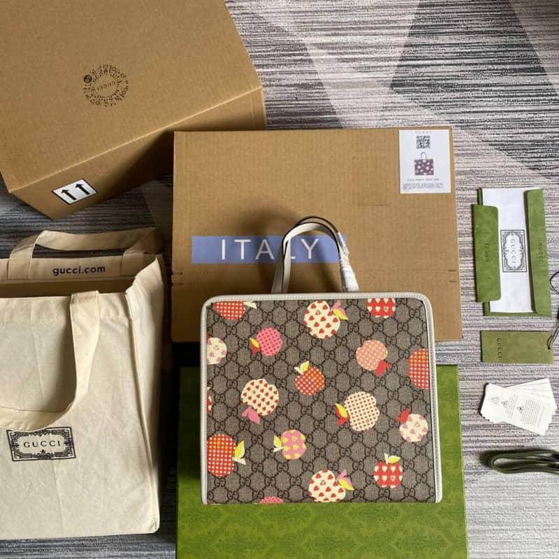 Gucci GG Supreme Kids Girl Tote Replica Gray 605614 - DEEPREPS