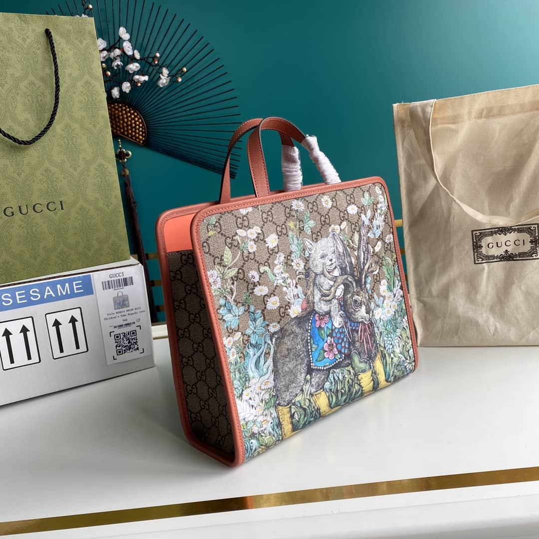 Gucci GG Printed Multicolor Kids Girl Tote Replica 605614 - DEEPREPS