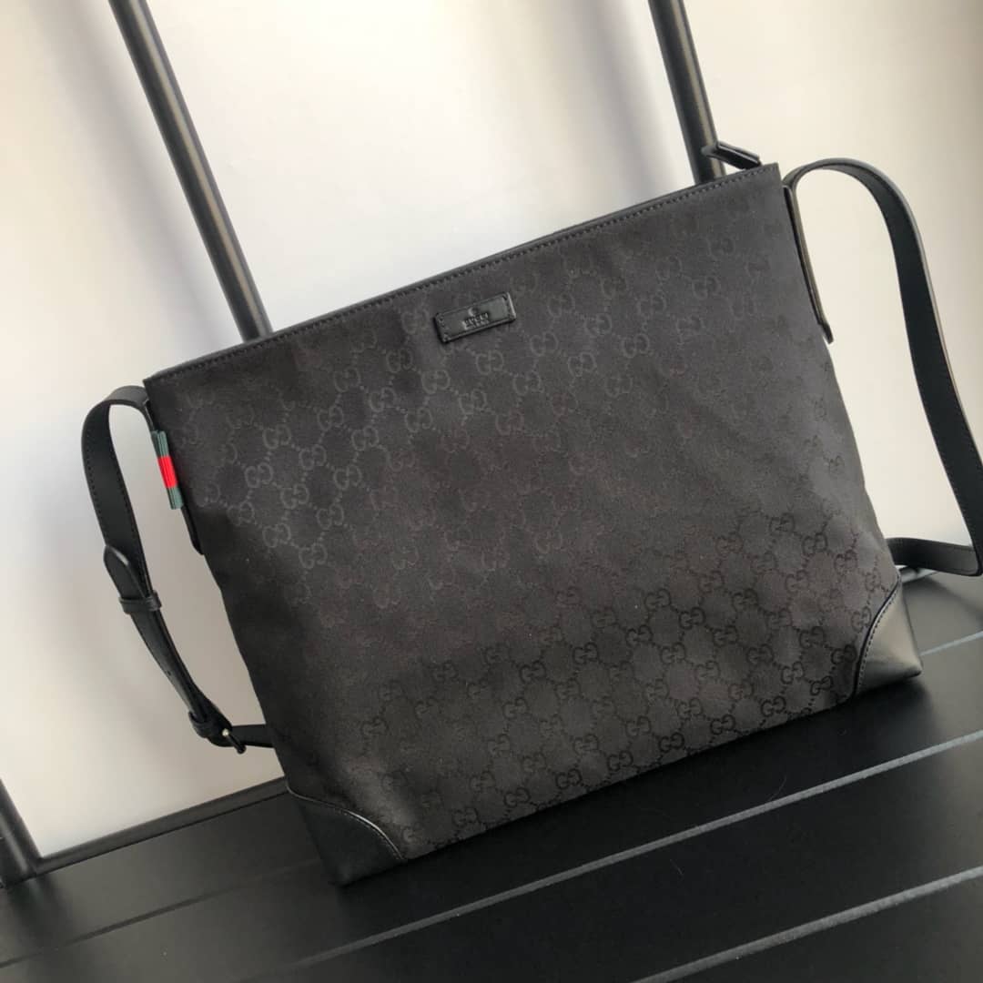 Gucci GG Canvas Shoulder Bag Replica Black 308930 - DEEPREPS