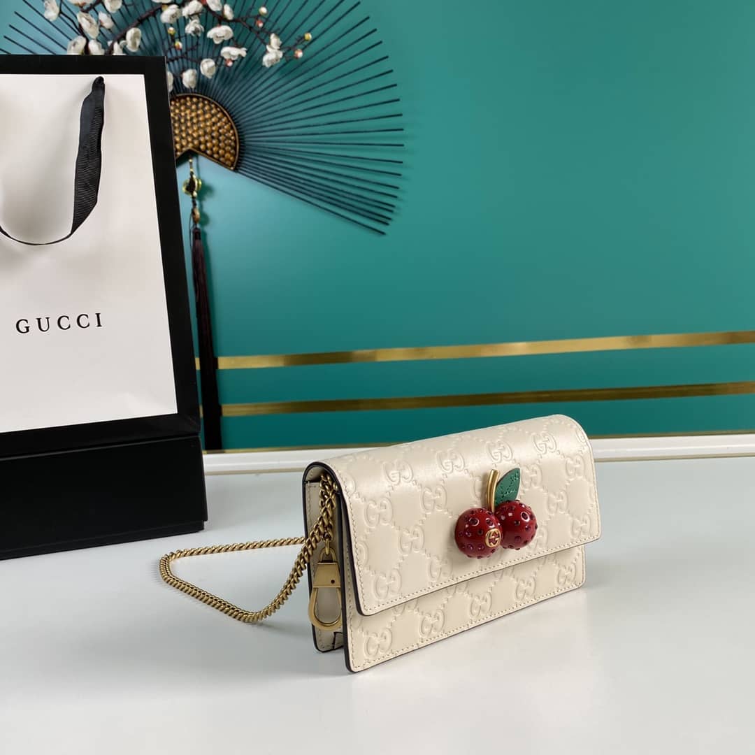 Gucci Supreme GG Mini Bag With Cherries Replica 481291 - DEEPREPS