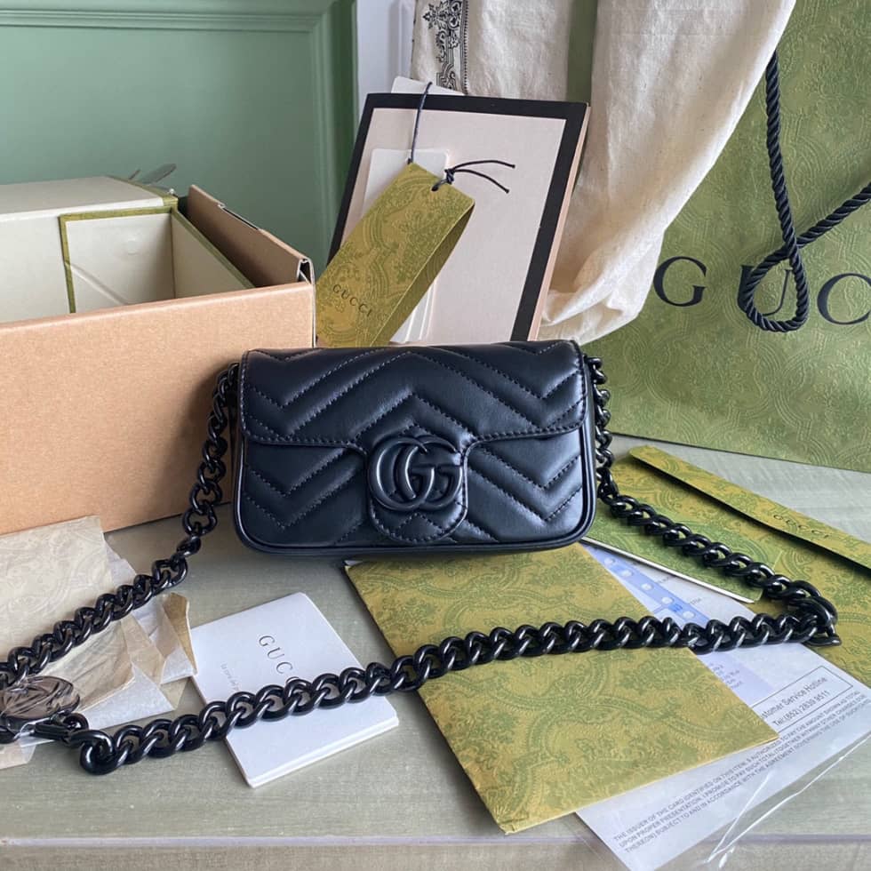 Gucci GG Marmont Quilting Super Mini 476433 Replica Crossbody Bag - DEEPREPS