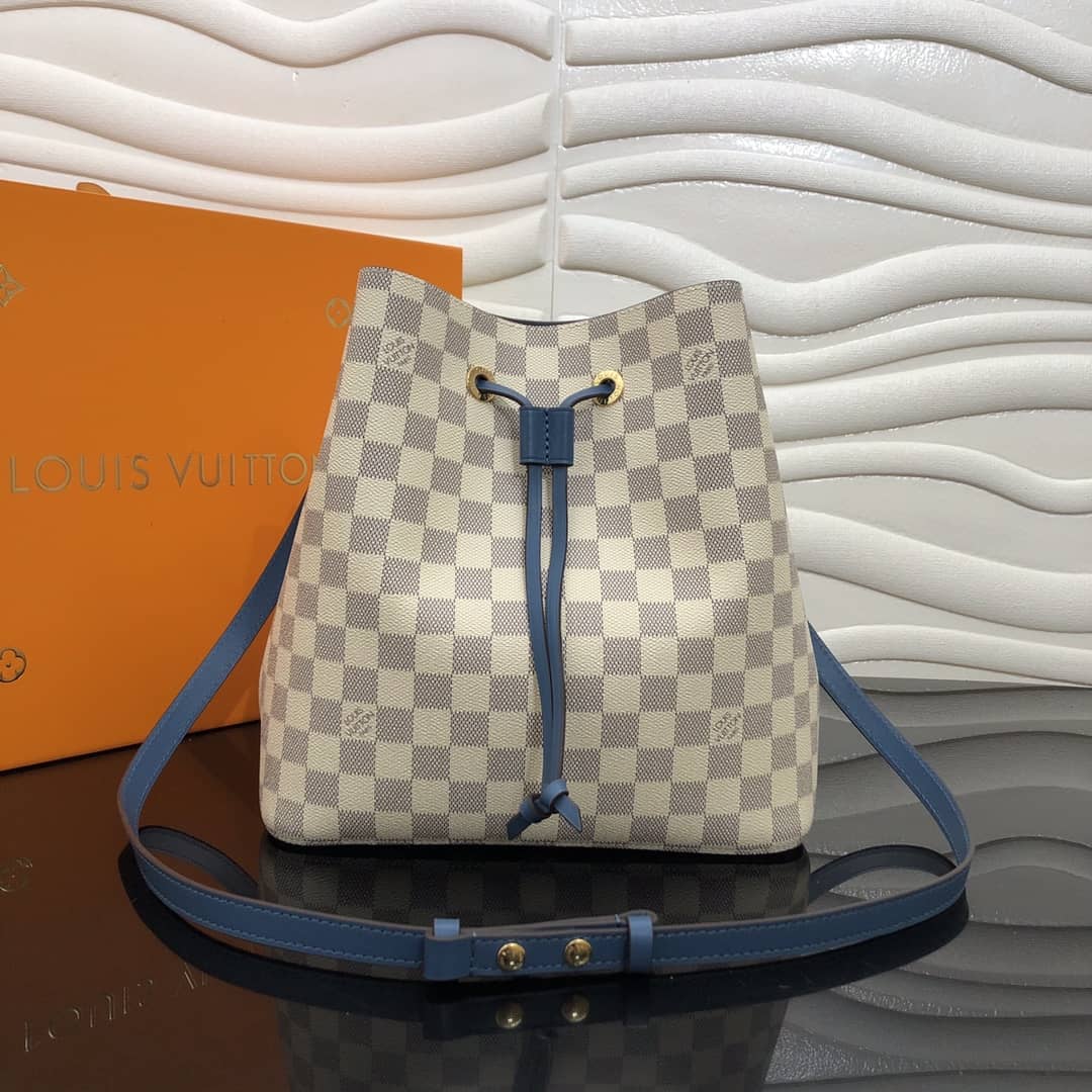 Louis Vuitton Neonoe Replica Bucket Bag Beige Blue M44020 - DEEPREPS