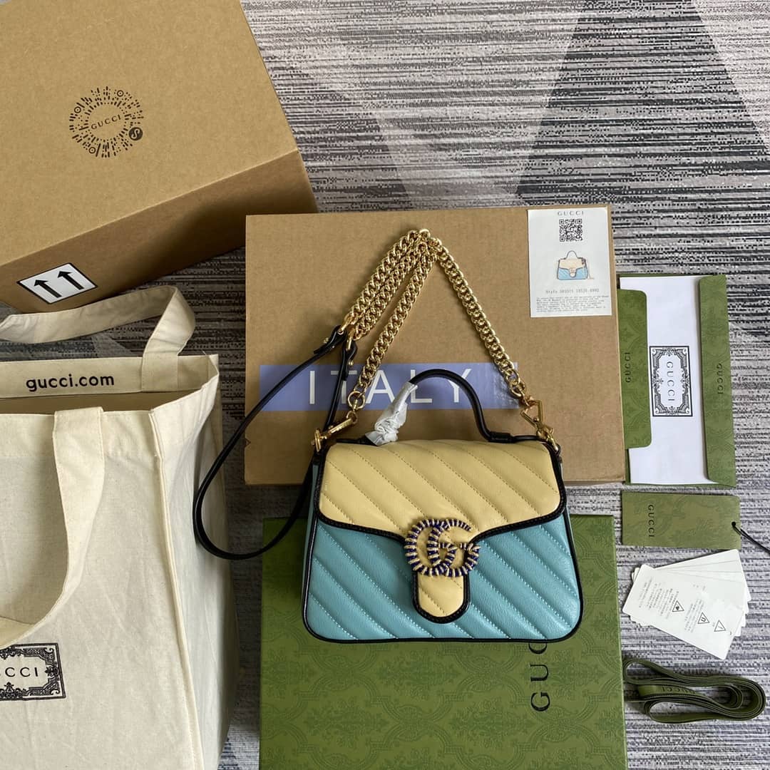 Gucci Marmont GG Mini Top Handle Bag Replica 583571 - DEEPREPS