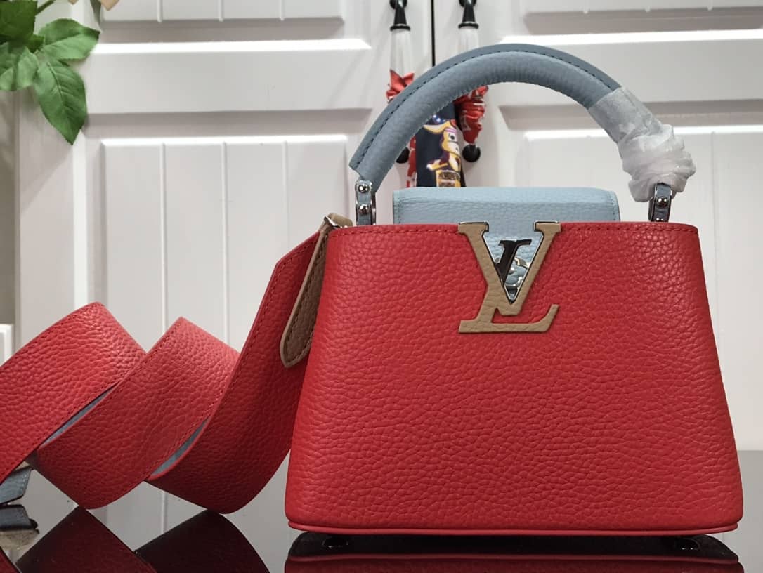 Louis Vuitton Capucines Mini Taurillon Leather Replica Bag Red M57520 - DEEPREPS