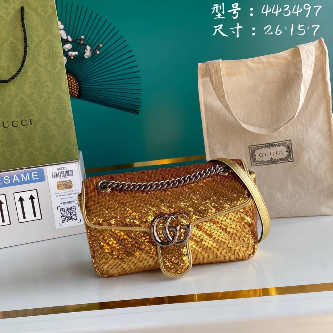 Gucci Marmont GG Small matelassé Shoulder Bag Replica 443497 - DEEPREPS
