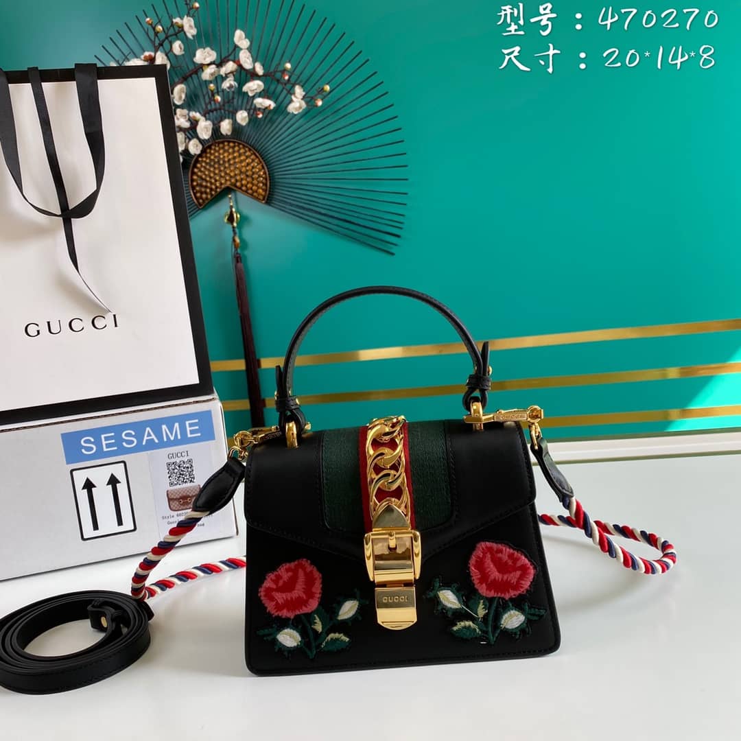 Gucci Womens Sylvie Leather Mini Bag Replica 470270 - DEEPREPS