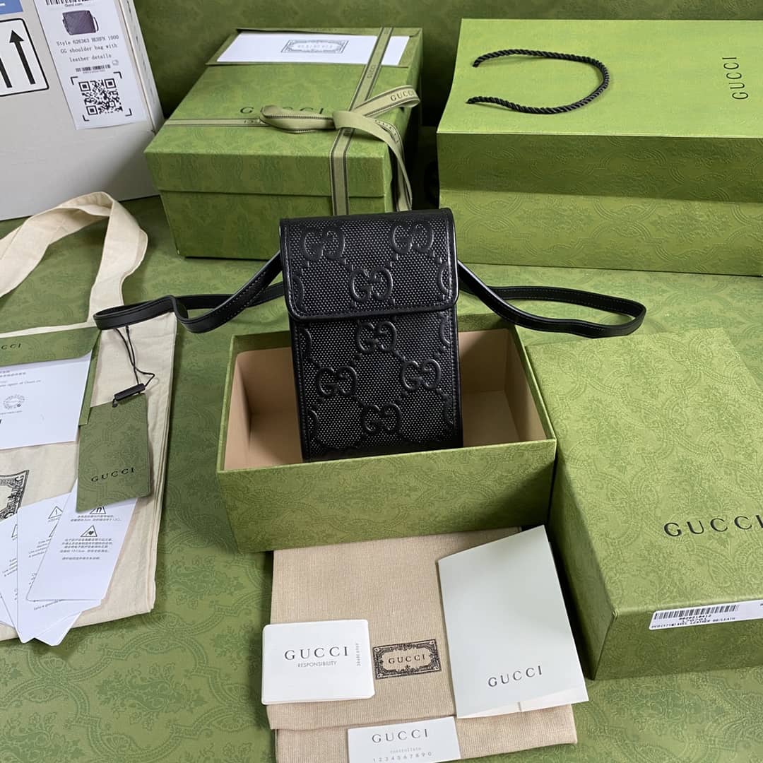 Gucci GG Embossed Mini Phone Bag Replica 625571 - DEEPREPS