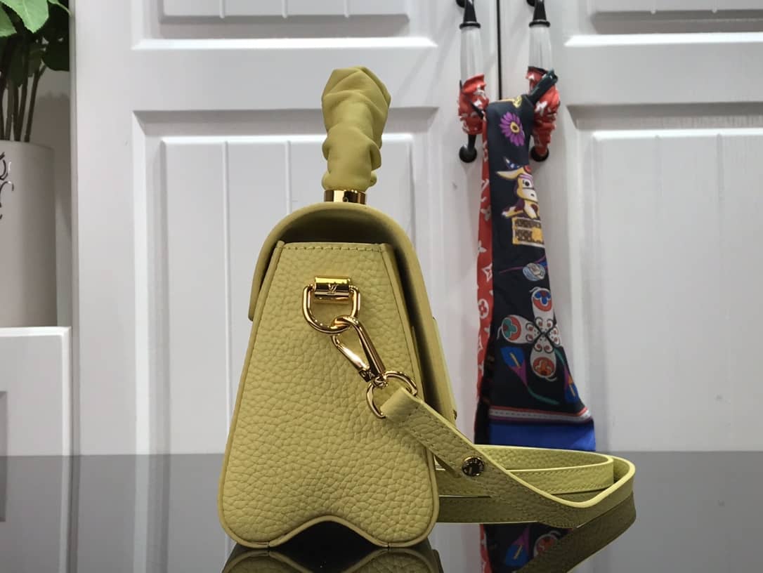 Louis Vuitton Replica Bags Twist PM Pondichery Taurillon Replica Leather Bag Yellow M58691 - DEEPREPS