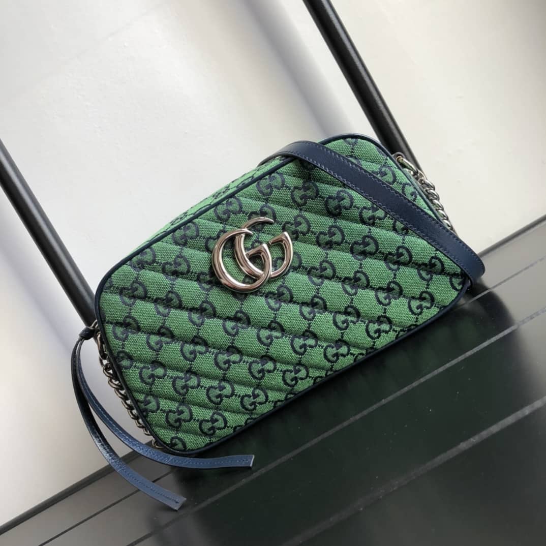 Gucci Handbag Dupes GG Marmont Small Shoulder Handbag Camera Bag Replica Green 447632 - DEEPREPS