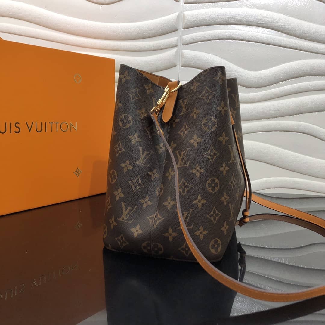 Louis Vuitton Neonoe Replica Bucket Bag Brown Yellow M44020 - DEEPREPS