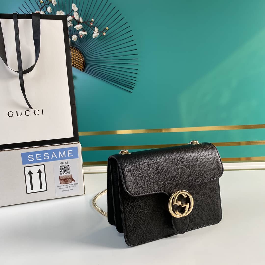 Gucci Interlocking Leather Chain Crossbody Bag Replica 510304 - DEEPREPS