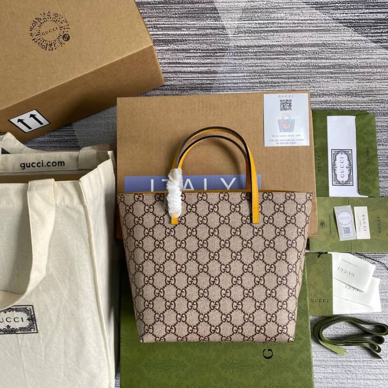 Gucci Children GG Supreme Canvas Replica Tote Brown 410812 - DEEPREPS