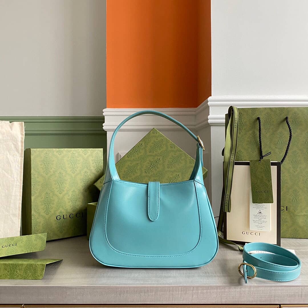 Gucci GG Jackie 1961 Small Hobo Shoulder Bag Replica Blue 636709 - DEEPREPS