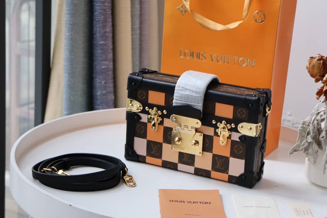 Louis Vuitton Petite Malle Monogram Canvas Replica Bag Orange M40273 - DEEPREPS