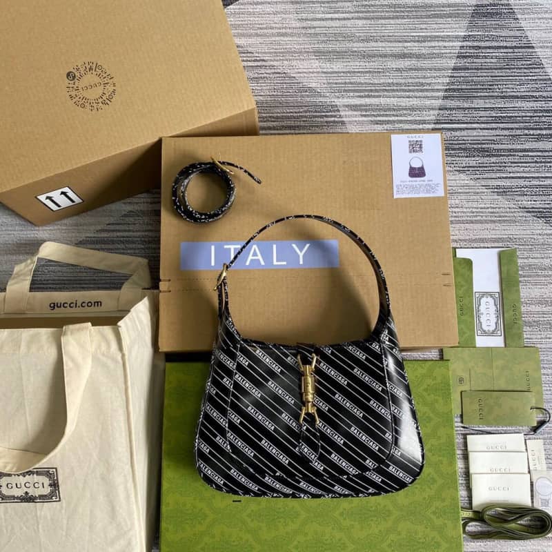 Gucci GG Jackie 1961 Small Hobo Shoulder Bag Replica Black 636709 - DEEPREPS