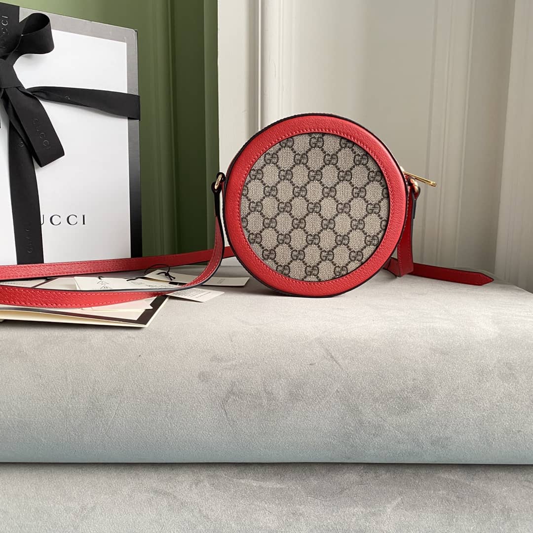 Gucci Ophidia Mini Round Shoulder Bag Replica Red 550618 - DEEPREPS