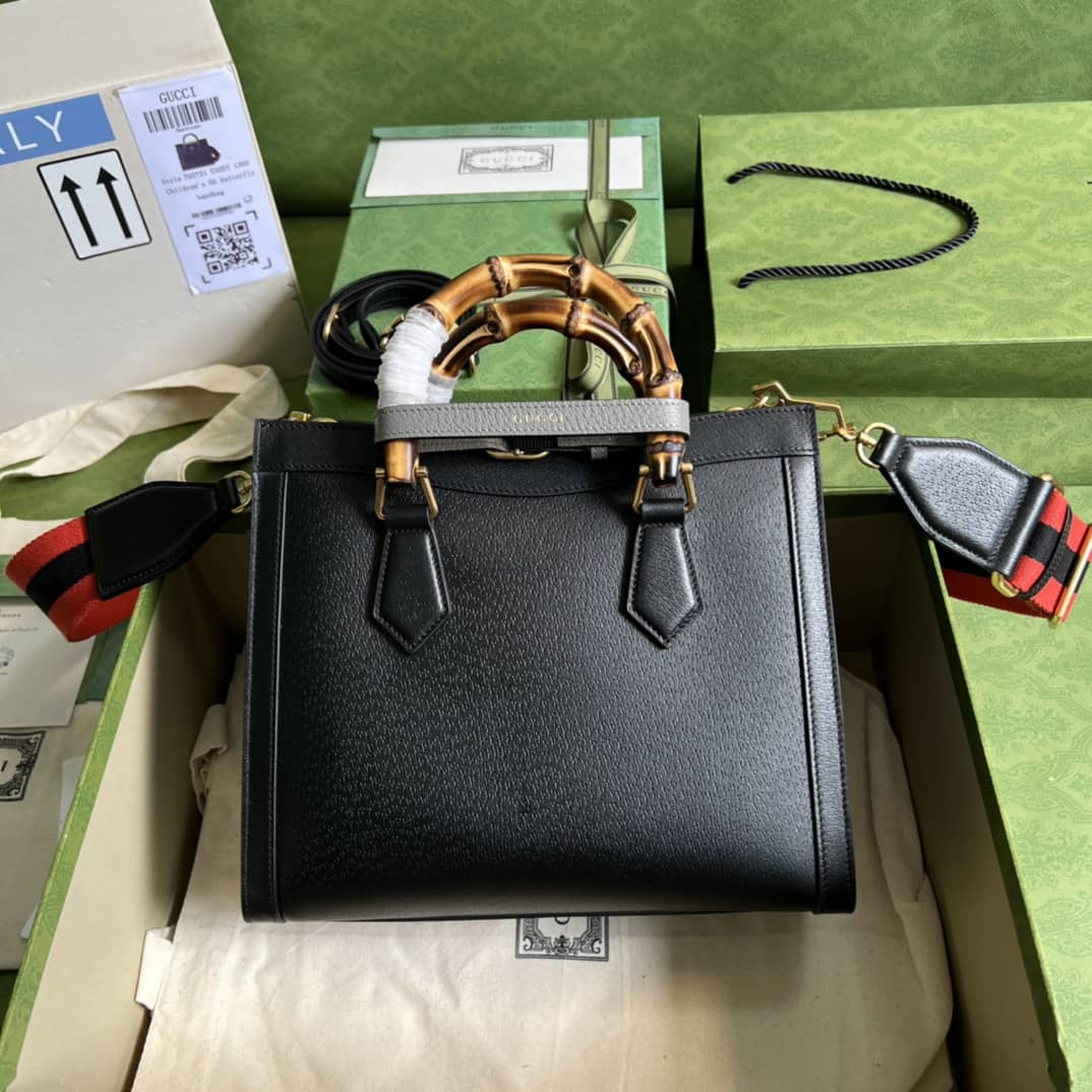 Gucci Diana Small Tote Black 702721 Replica Bag - DEEPREPS