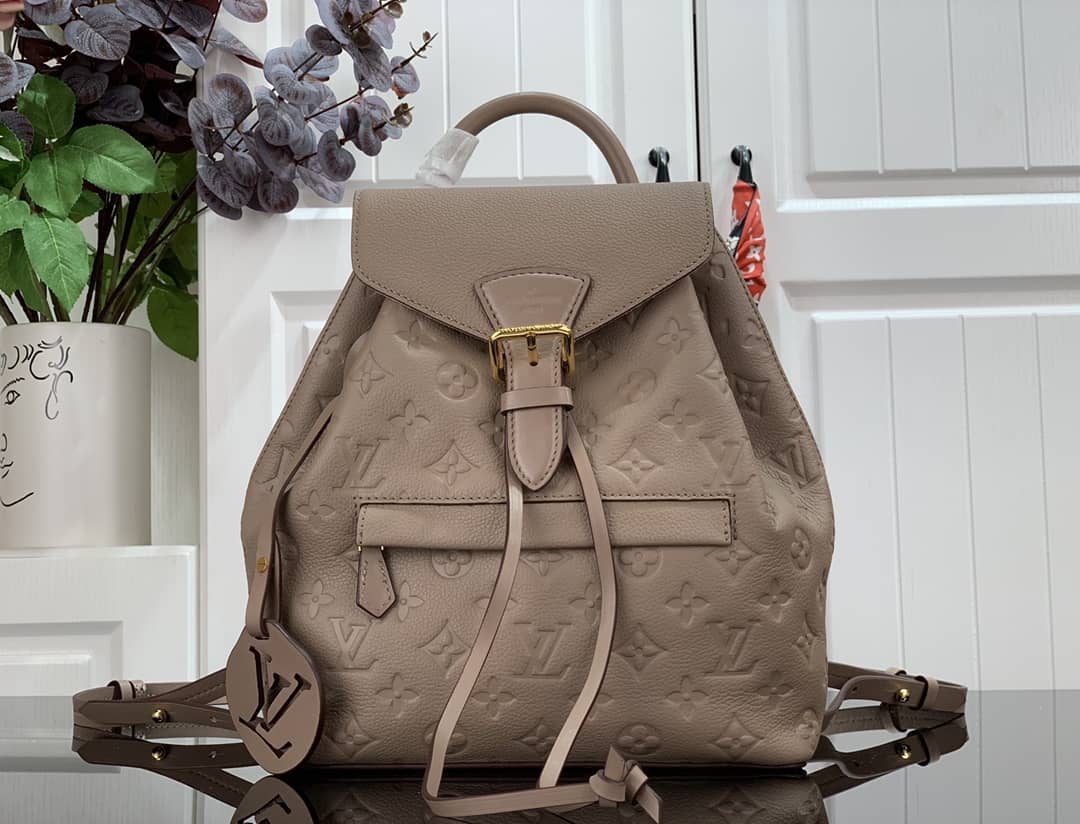 Louis Vuitton Ann Platt Montsouris PM Noir Leather Replica Backpack Beige M45205 - DEEPREPS