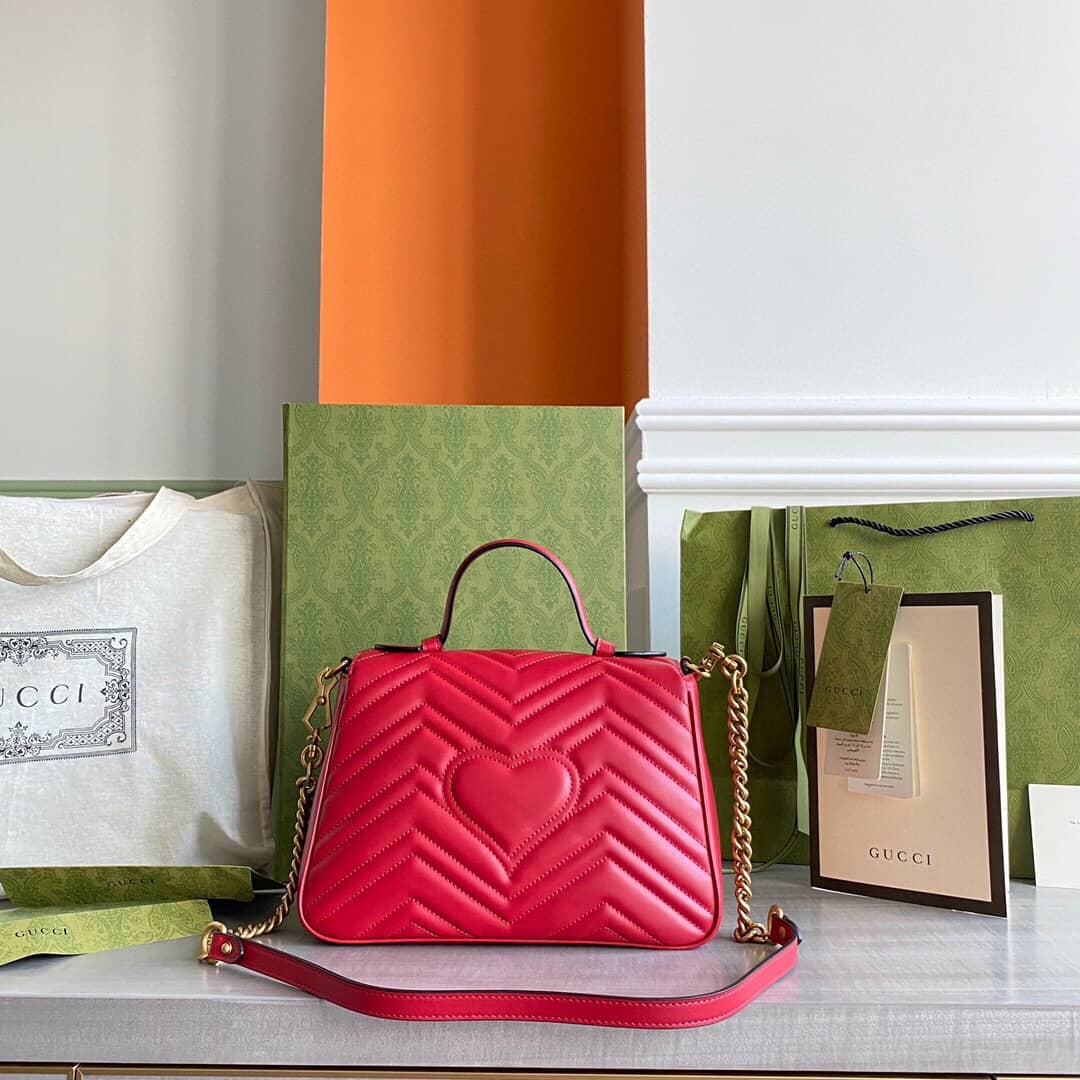 Gucci Marmont Dupe Mini GG Marmont Replica Bag Red 498100 - DEEPREPS
