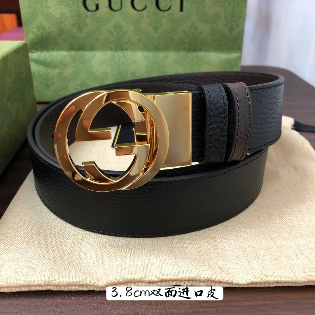 Fake Gucci Logo Belt 38mm - DEEPREPS