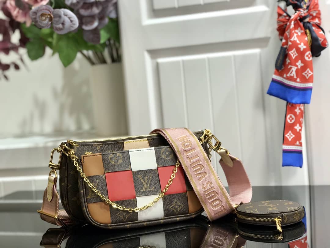 Louis Vuitton Monogram Canvas Multi Pochette Replica Red M44823 - DEEPREPS