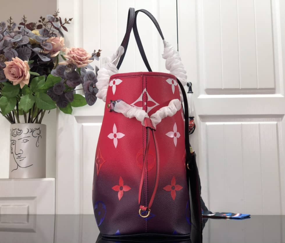 Louis Vuitton Neverfull Dupe Leather Midnight Fuchsia M20511 - DEEPREPS