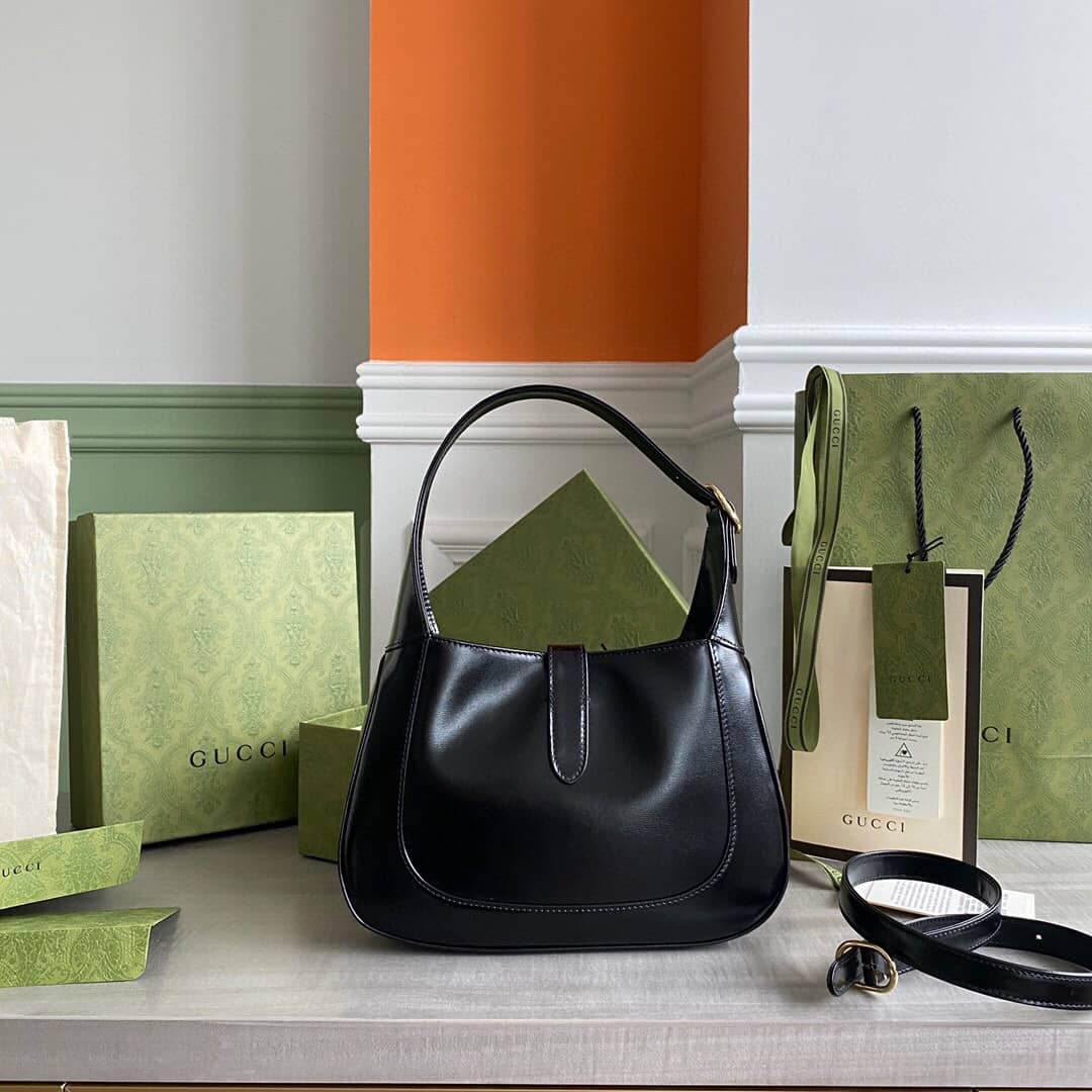 Gucci GG Jackie 1961 Small Hobo Shoulder Bag Replica Black 636709 - DEEPREPS