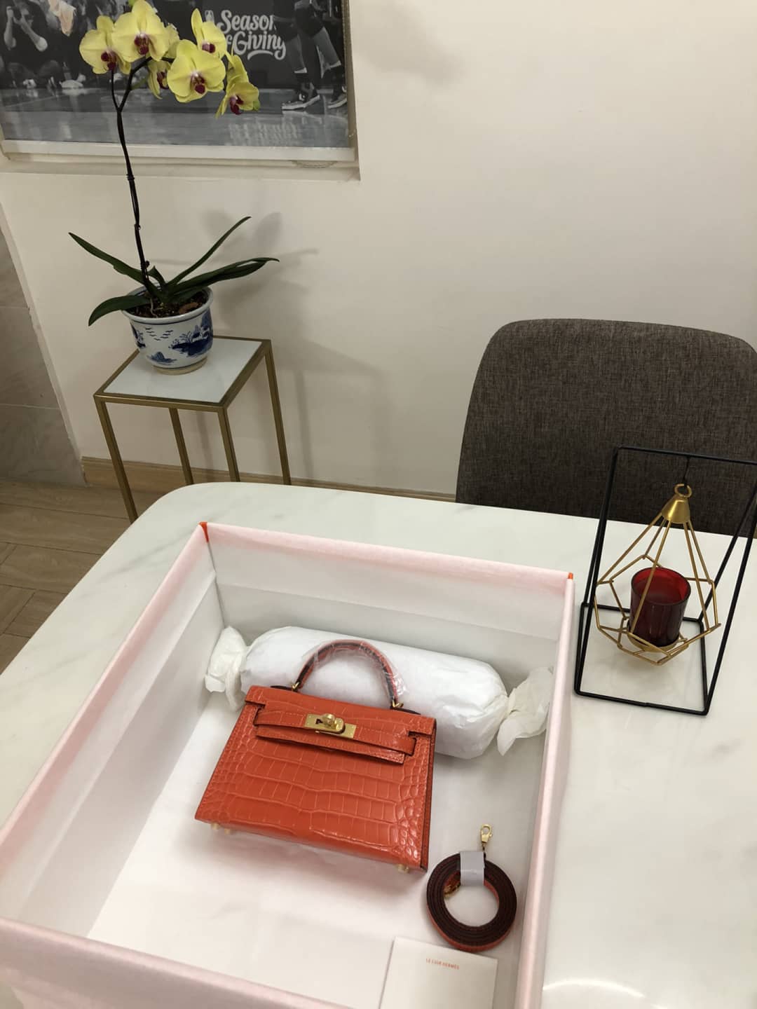 Hermes Kelly Dupe Mini19CM Crocodile Shiny Replica Bag - DEEPREPS