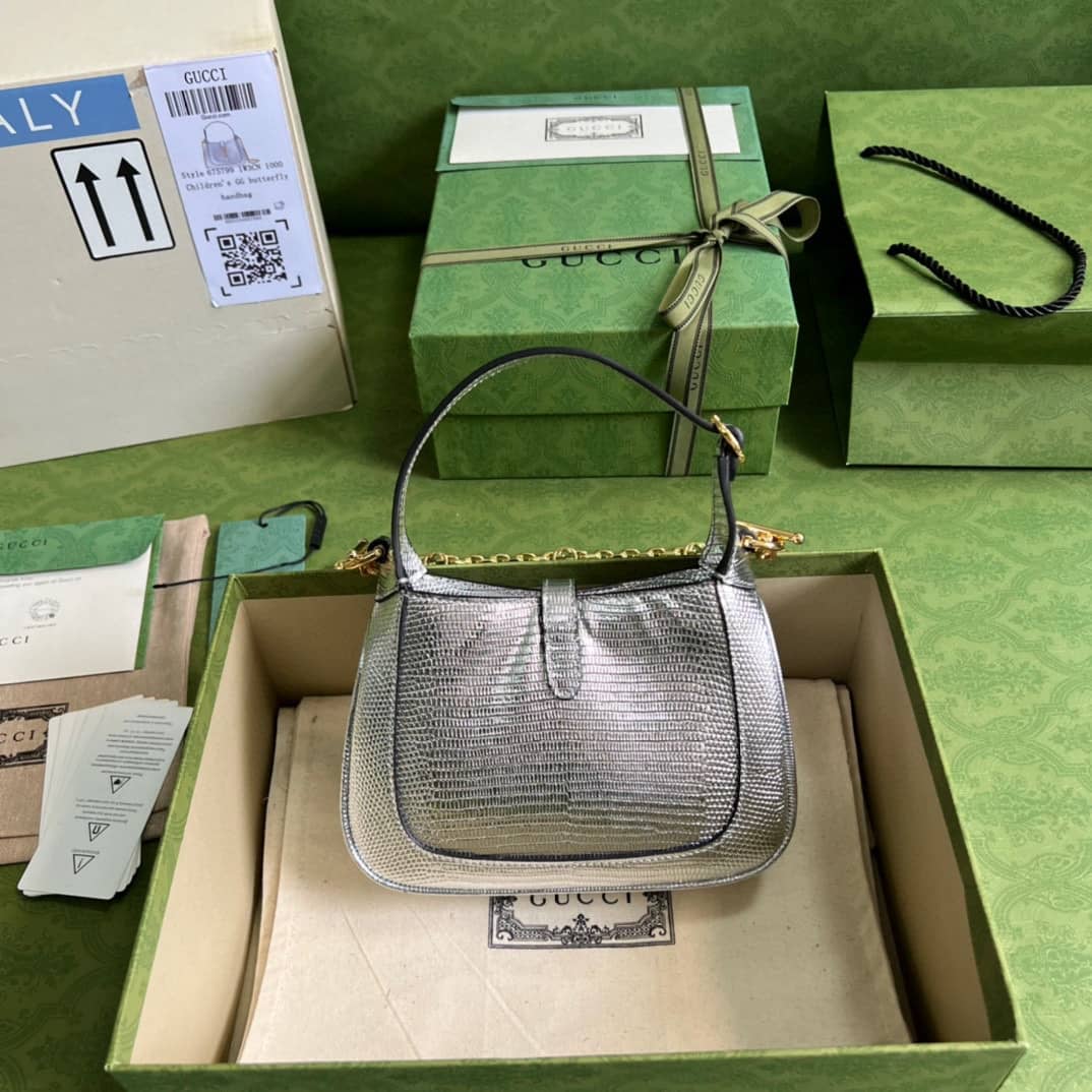 Gucci Jackie 1961 Mini Shoulder Bag Silver Leather 675799 Replica - DEEPREPS
