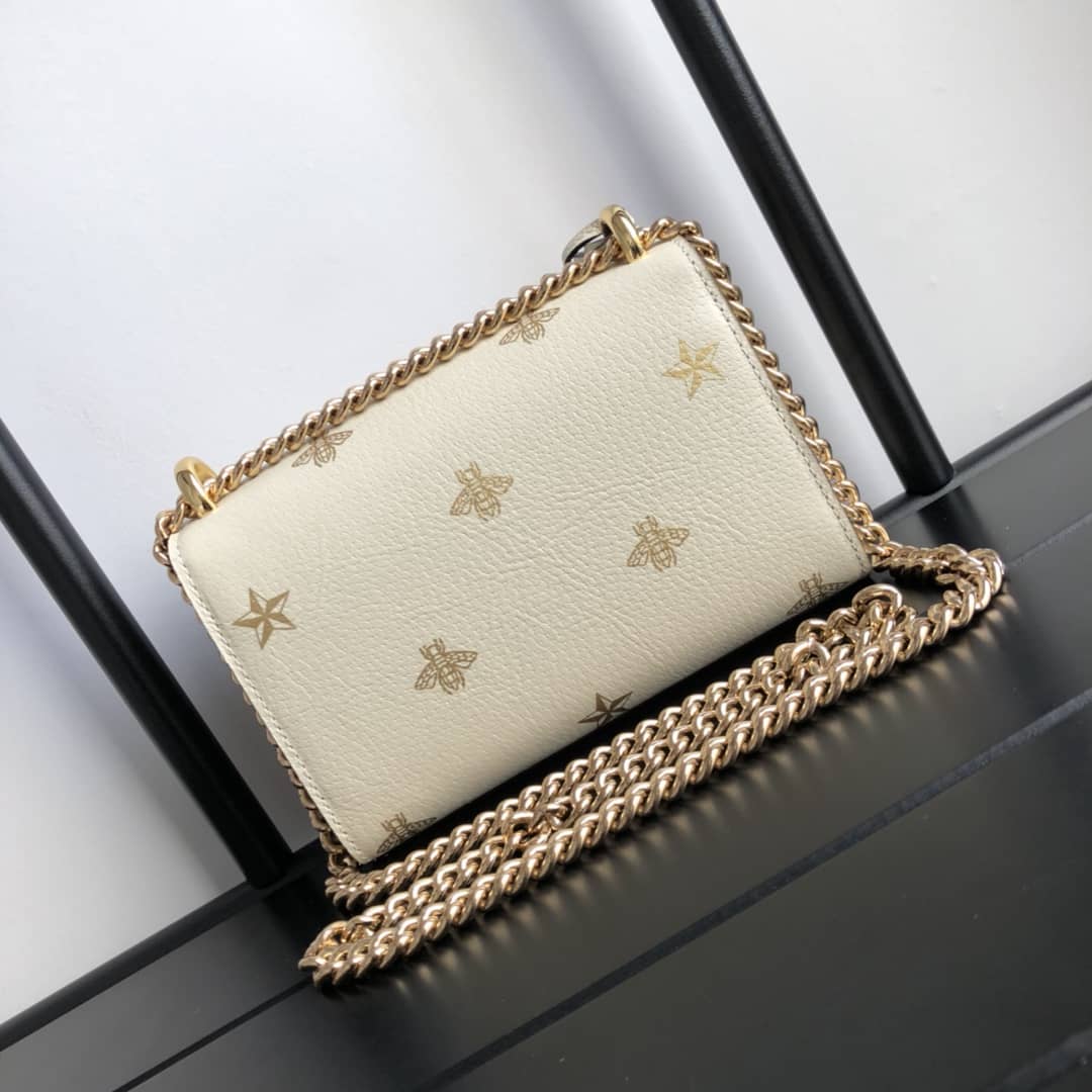 Gucci Padlock Bee Star Small Shoulder Bag Replica White 432182 - DEEPREPS