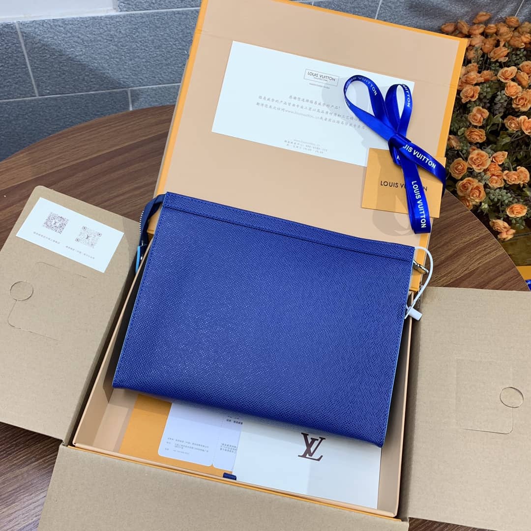 Louis Vuitton Pochette Voyage MM Replica Clutch Blue M30395 - DEEPREPS
