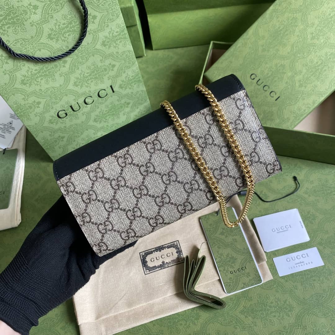 Gucci Padlock Chain Long Wallet Black Replica 658226 - DEEPREPS