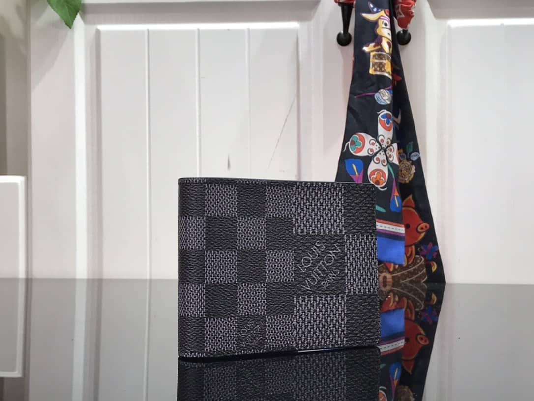 Louis Vuitton Multiple Box Damier Graphite 3D Wallet Replica Black N60434 - DEEPREPS