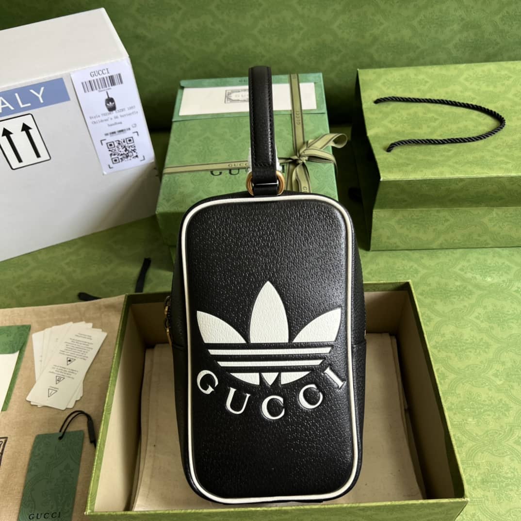 Gucci Adidas x Gucci Mini Top Handle Black 702387 Replica Clutch - DEEPREPS