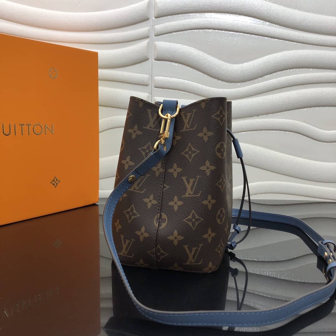 Louis Vuitton Noe Monogram Canvas Replica Bucket Bag Blue - DEEPREPS