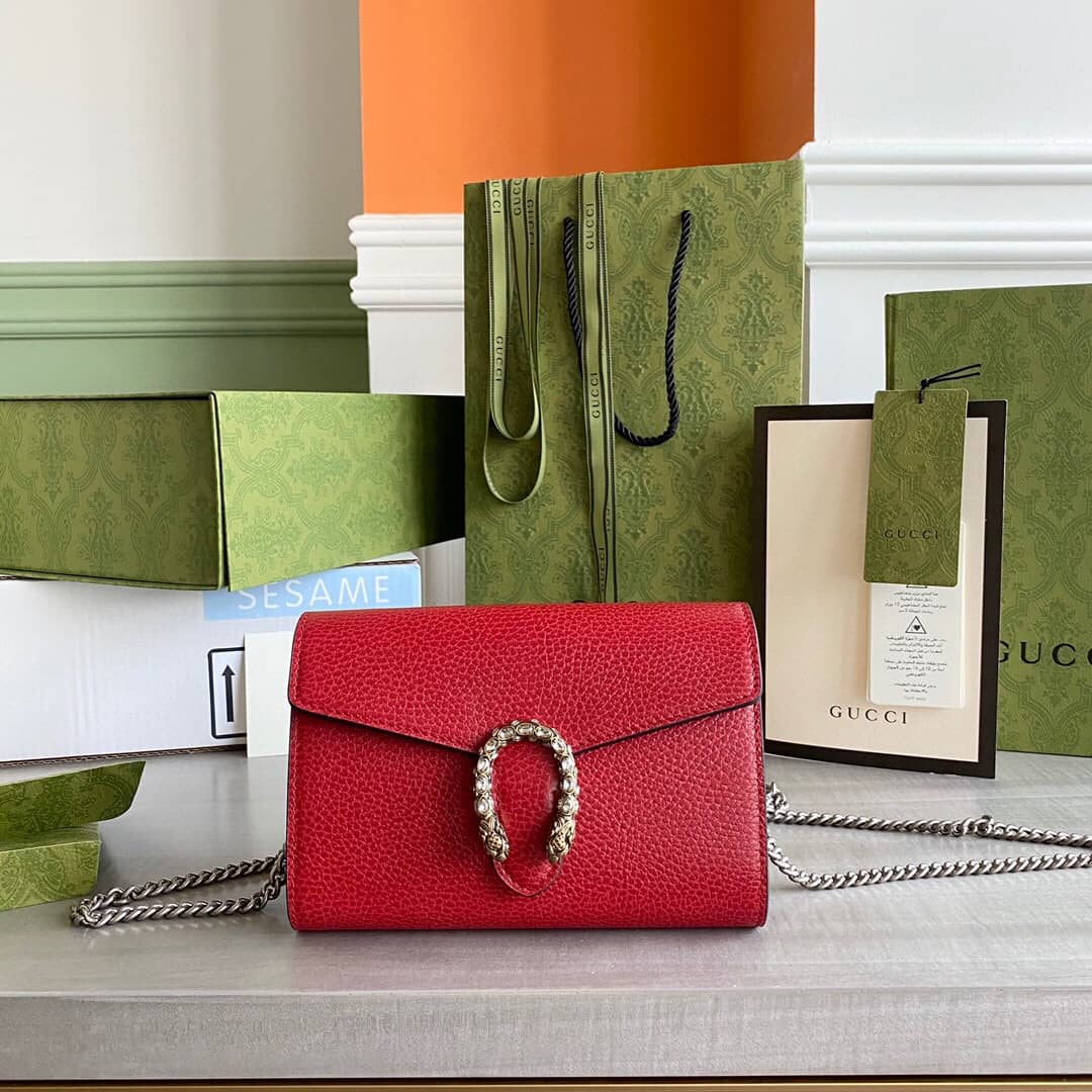 Gucci Dionysus Chain Wallet Shoulder Bag Replica Red 401231 - DEEPREPS