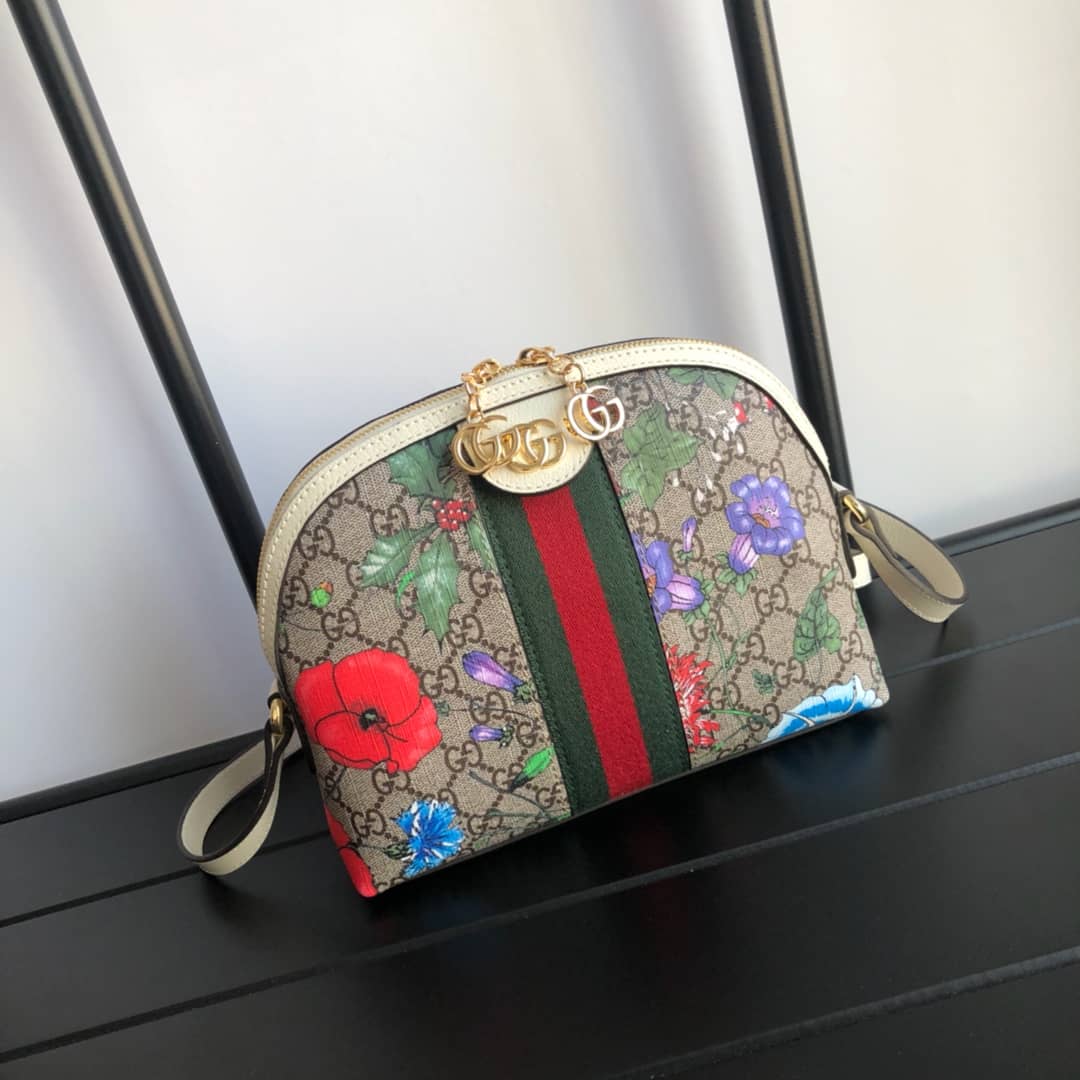 Gucci GG Supreme Ophidia Small Rounded Top Shoulder Bag Replica White 499621 - DEEPREPS