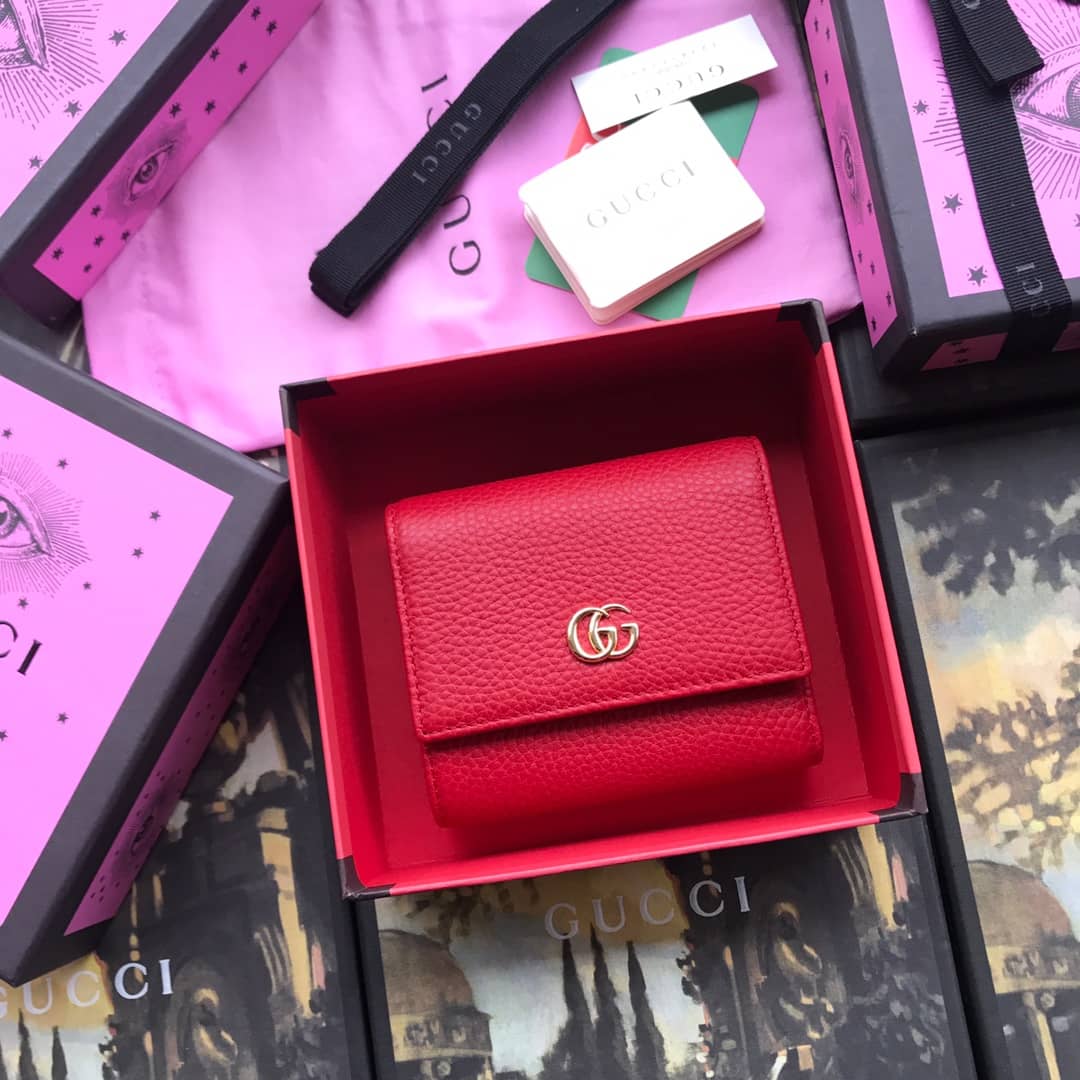 Gucci Leather Folding Wallet Replica 546584 Red - DEEPREPS