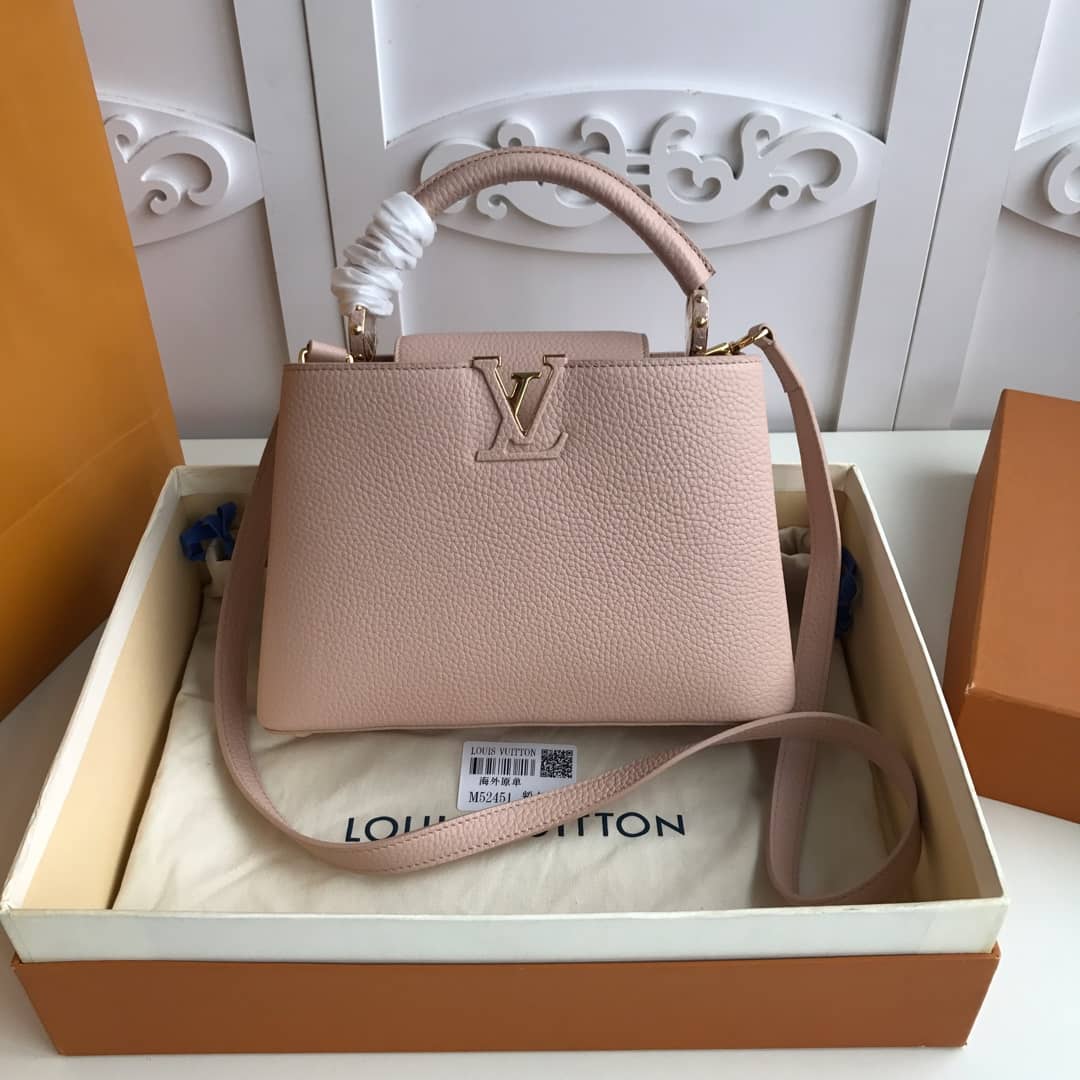 Louis Vuitton Capucines Taurillon Leather BB Bag Replica Pink M52451 - DEEPREPS