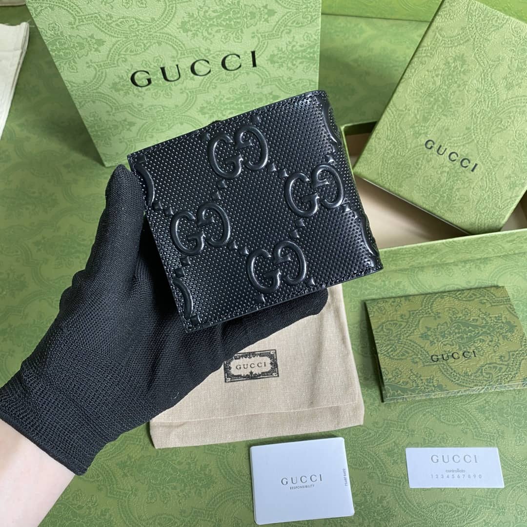 Gucci GG Monogram Leather Folding Wallet Replica 625562 - DEEPREPS